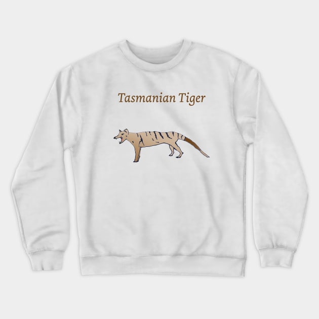 Tiger of Tasmania Thylacine Australian wildlife Tassie Trip Crewneck Sweatshirt by Artstastic